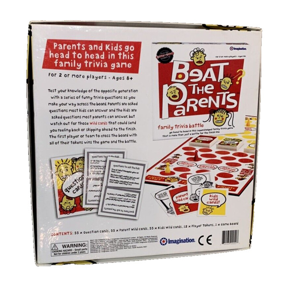 Beat The Parents Board Game Family Trivia Battle Ages 8+ Family Fun Complete - Picture 2 of 6